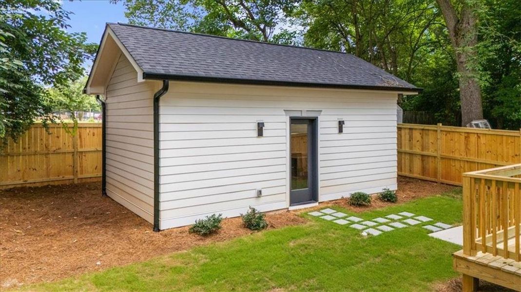 Exterior details and patio area of a home in , Atlanta (Image 32). Exterior details and patio area of a home in , Atlanta (Image 32).