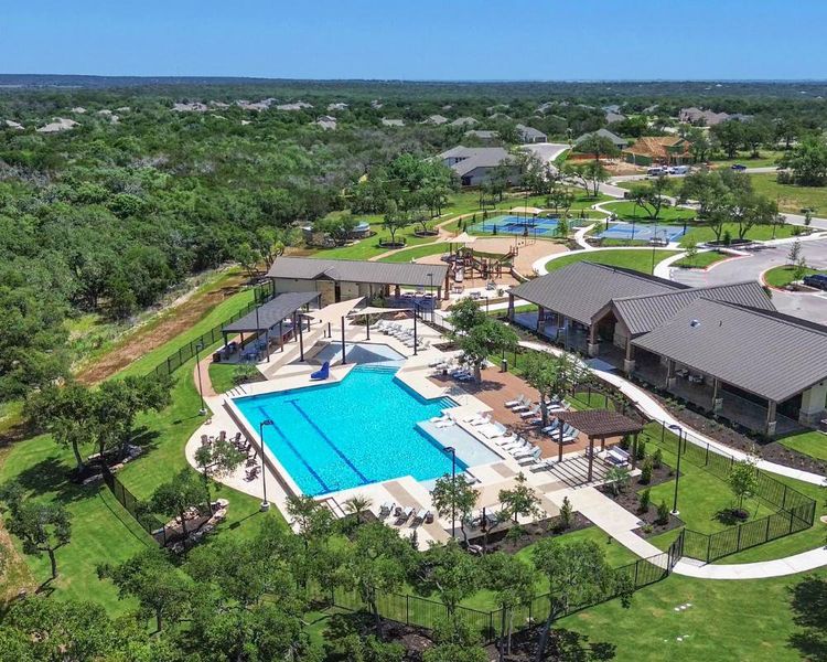 Drone / aerial view of a pool Drone / aerial view of a pool