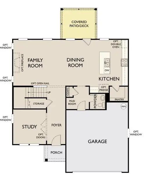 2D floor plan layout of this home in Eastlyn Crossing, Flowery Branch, GA (Image 4).