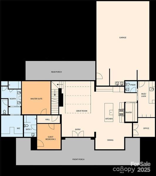 2D floor plan layout of this home in , Weddington, NC (Image 3).