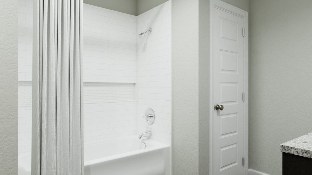 Representative interior finishes for a home built from the The Darwin by Legend Homes in Ridgeland Hills, Willis (Image 20).