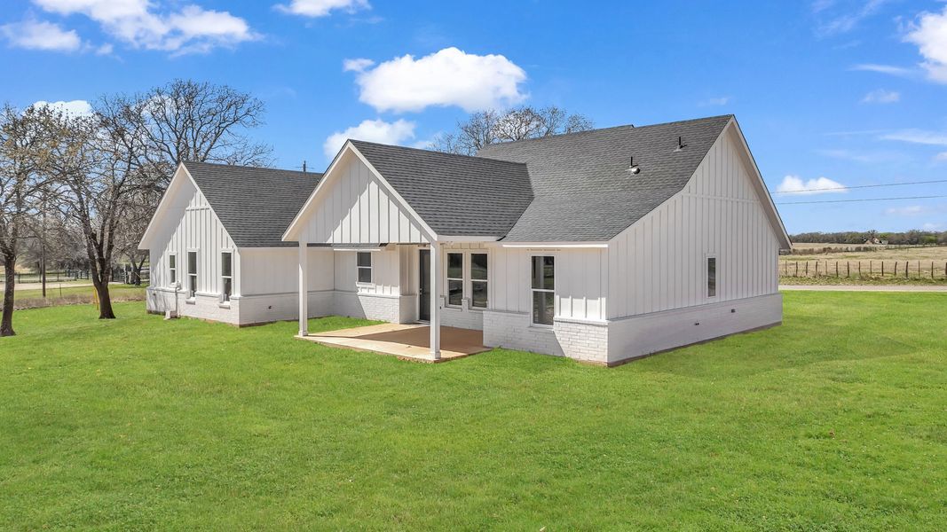 Representative exterior photo of a completed home built from the Clementine by Zeal Home Builders in Saddle Crest Estates, Weatherford, TX (Image 25).