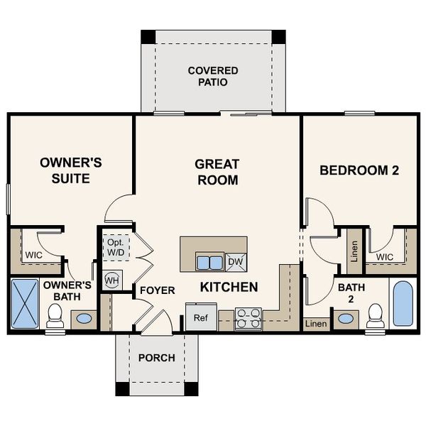 2D floor plan layout for the Bradshaw by Century Complete in Arizona City, Arizona City, AZ (Image 2). 2D floor plan layout for the Bradshaw by Century Complete in Arizona City, Arizona City, AZ (Image 2).