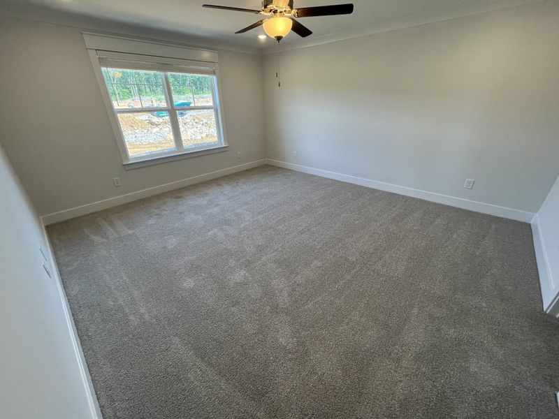 Large owner's suite with LED lights and ceiling fan