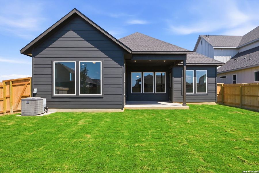 Exterior details and patio area of a home in Megan's Landing, Castroville (Image 17). Exterior details and patio area of a home in Megan's Landing, Castroville (Image 17).
