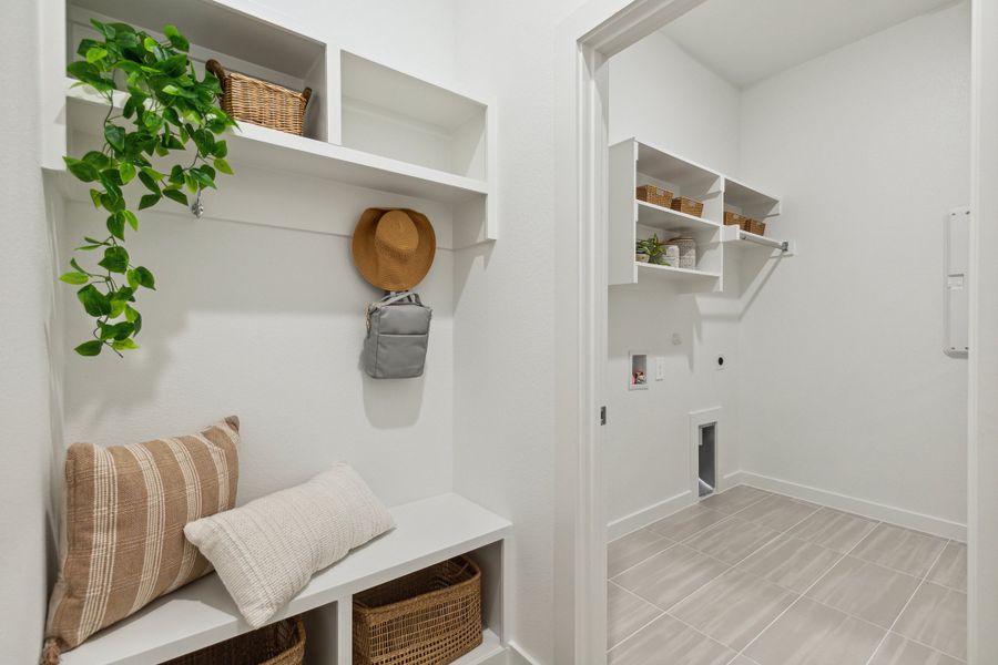 Mud Room in the Gilmour home plan by Trophy Signature Homes – REPRESENTATIVE PHOTO