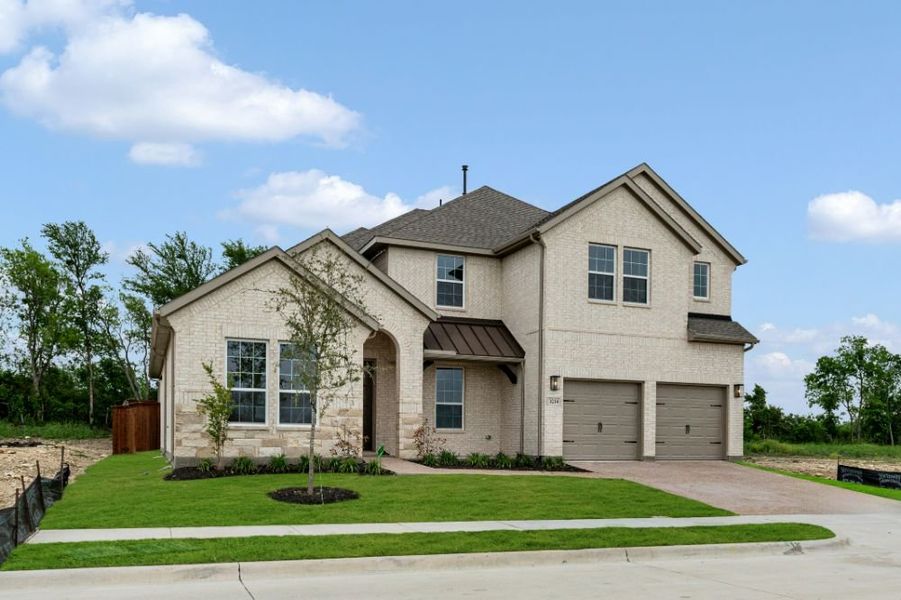 Front exterior of a new home in Milrany Ranch, Melissa, TX, highlighting curb appeal (Image 28).