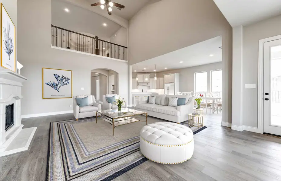 Representative furnished interior of a home built from the 3798 by Ravenna Homes in The Woodlands Hills 65′, Willis (Image 6).