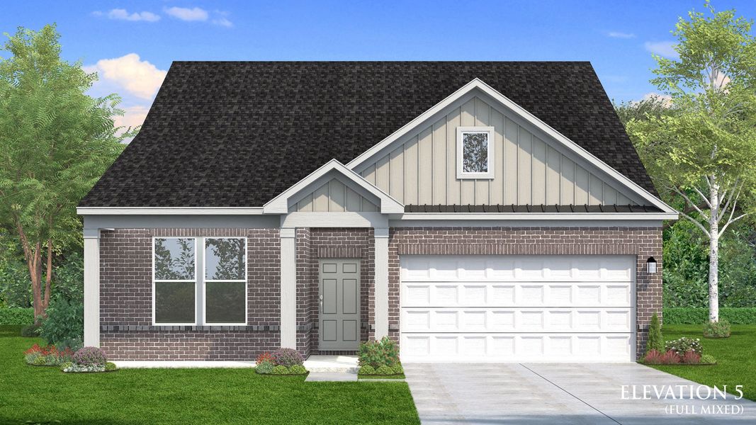 Representative exterior photo of a completed home built from the Chelsea by DRB Homes in Sidney Creek Single Family, Zebulon, NC (Image 16).