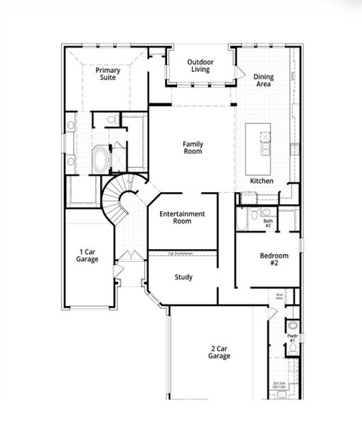 2D floor plan layout for the 229 Plan by Highland Homes in Two Step Farm: 60ft. lots, Montgomery, TX (Image 3). 2D floor plan layout for the 229 Plan by Highland Homes in Two Step Farm: 60ft. lots, Montgomery, TX (Image 3).