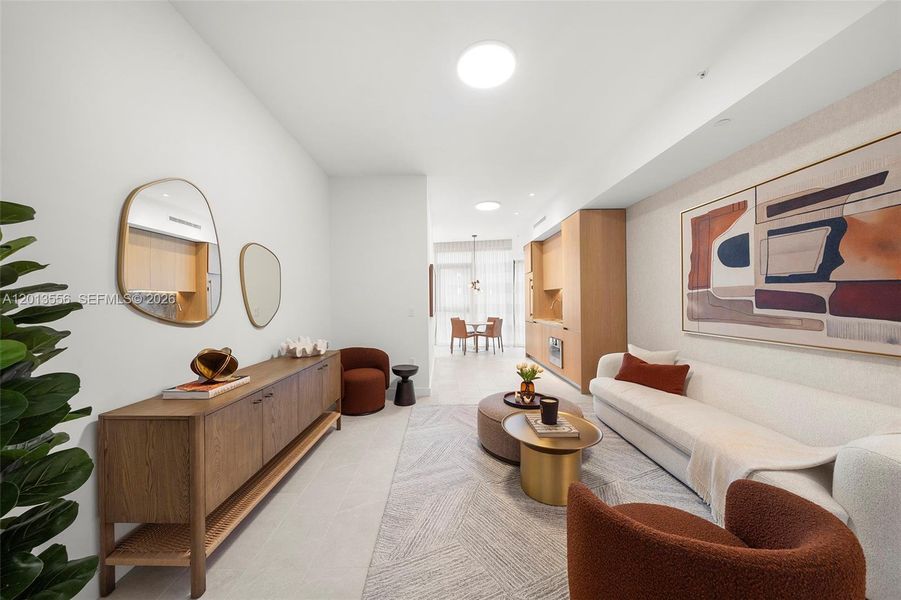 Furnished interior view inside a new home in , Miami Beach (Image 9).
