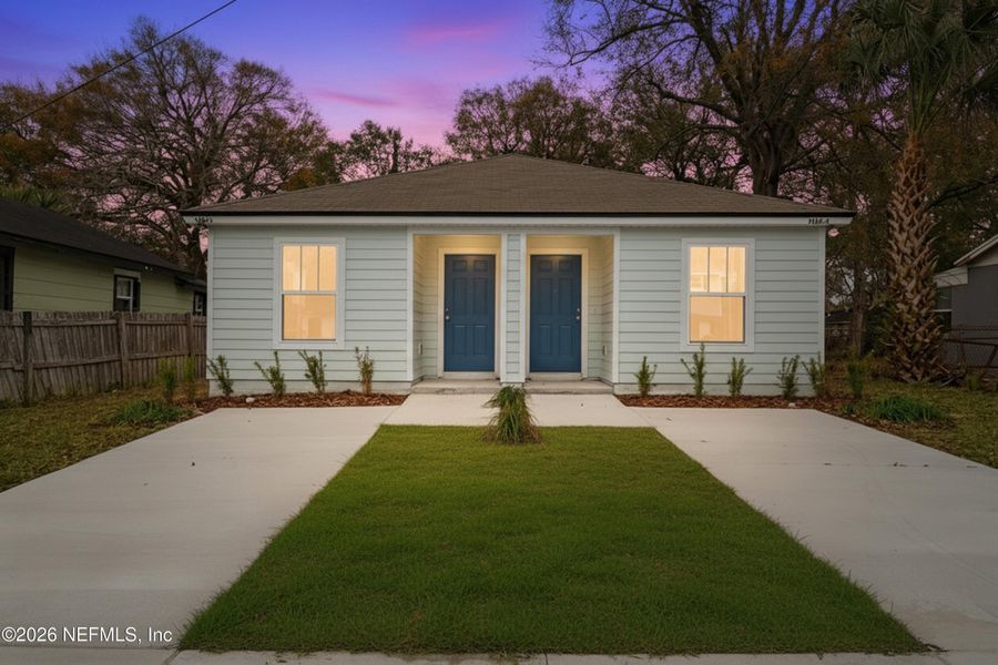 Front exterior of a new home in , Jacksonville, FL, highlighting curb appeal (Image 1). Front exterior of a new home in , Jacksonville, FL, highlighting curb appeal (Image 1).