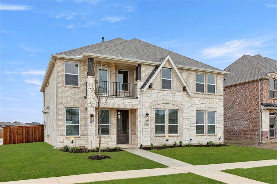 Front exterior of a new home in Villages of Creekwood, Frisco, TX, highlighting curb appeal (Image 1). Front exterior of a new home in Villages of Creekwood, Frisco, TX, highlighting curb appeal (Image 1).