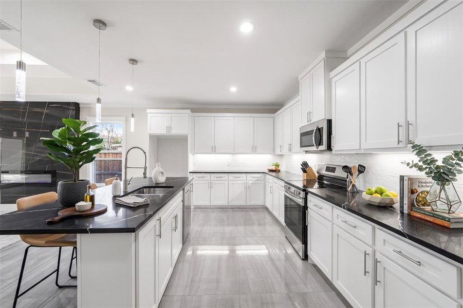 Furnished interior view inside a new home in , Dallas (Image 5).