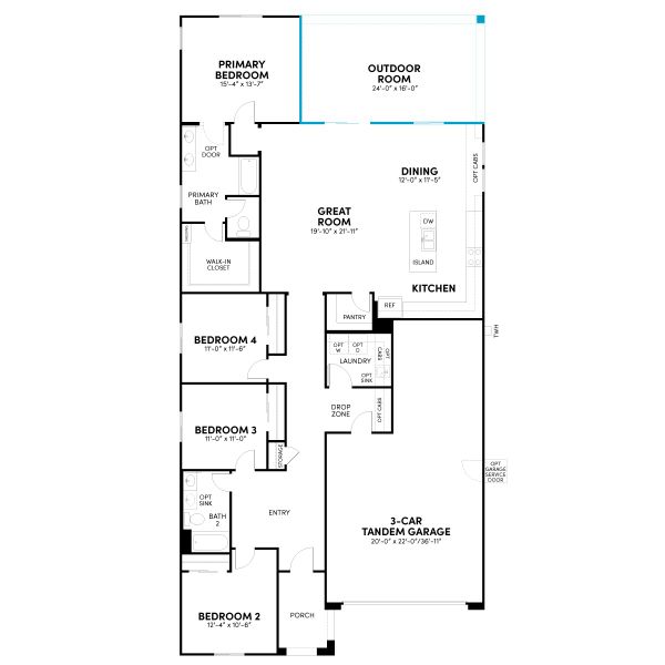 2D floor plan layout for the Laredo Phase 5a by Brookfield Residential in Highland Ridge at Alamar, Avondale, AZ (Image 14). 2D floor plan layout for the Laredo Phase 5a by Brookfield Residential in Highland Ridge at Alamar, Avondale, AZ (Image 14).