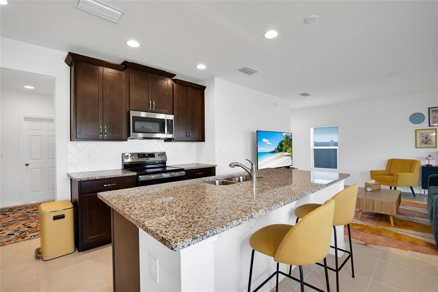 Furnished interior view inside a new home in Horse Creek at Crosswinds, Davenport (Image 48). Furnished interior view inside a new home in Horse Creek at Crosswinds, Davenport (Image 48).