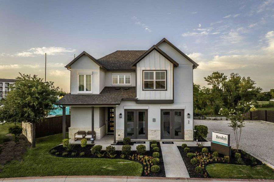Front exterior of a new home in Cross Creek, Cedar Park, TX, highlighting curb appeal (Image 1). Front exterior of a new home in Cross Creek, Cedar Park, TX, highlighting curb appeal (Image 1).