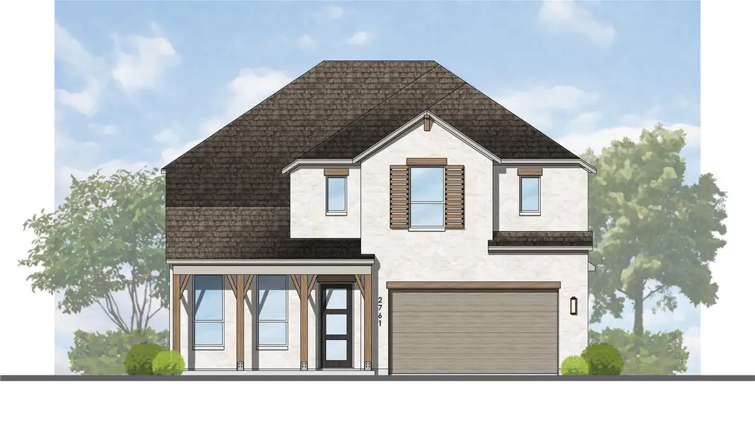 Exterior rendering of this home design in Emory Glen, Magnolia, TX (Image 3).