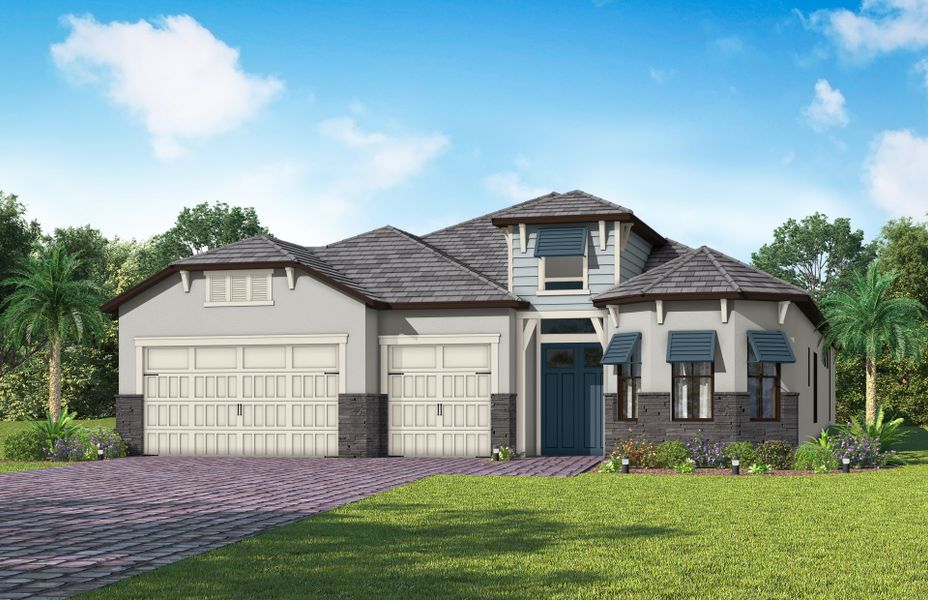 Representative exterior photo of a completed home built from the Layton by Del Webb in Del Webb Naples, Ave Maria, FL (Image 20). Representative exterior photo of a completed home built from the Layton by Del Webb in Del Webb Naples, Ave Maria, FL (Image 20).