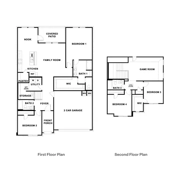 2D floor plan layout of this home in Trails at Wildhorse, Austin, TX (Image 2).
