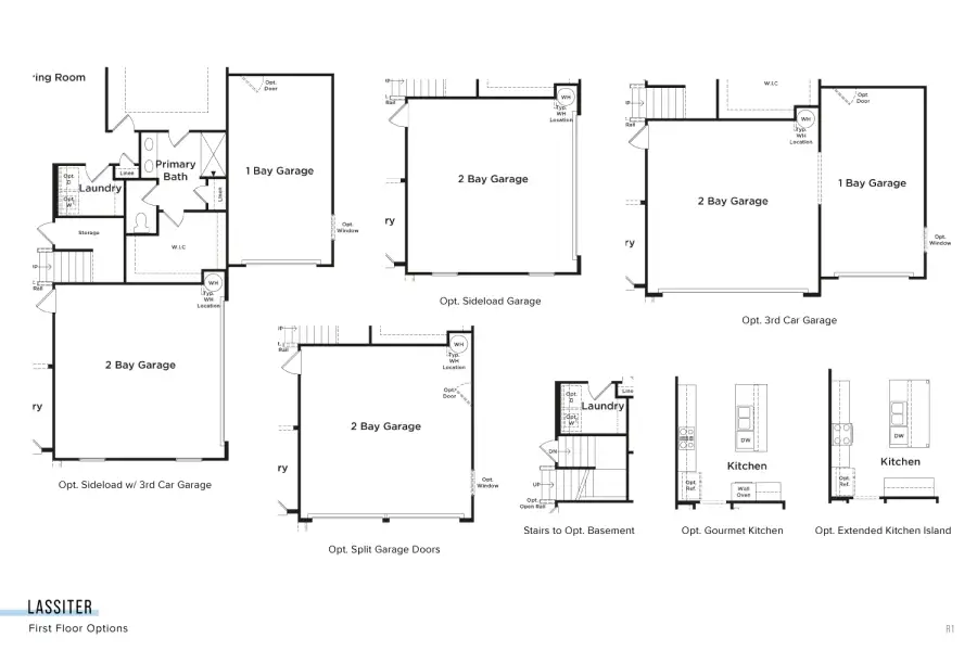 2D floor plan layout for the Lassiter by DRB Homes in Station Pointe Phase 2, Angier, NC (Image 4).