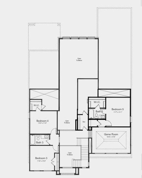Second Floor Plan - Additional highlights include: bay window in the primary suite