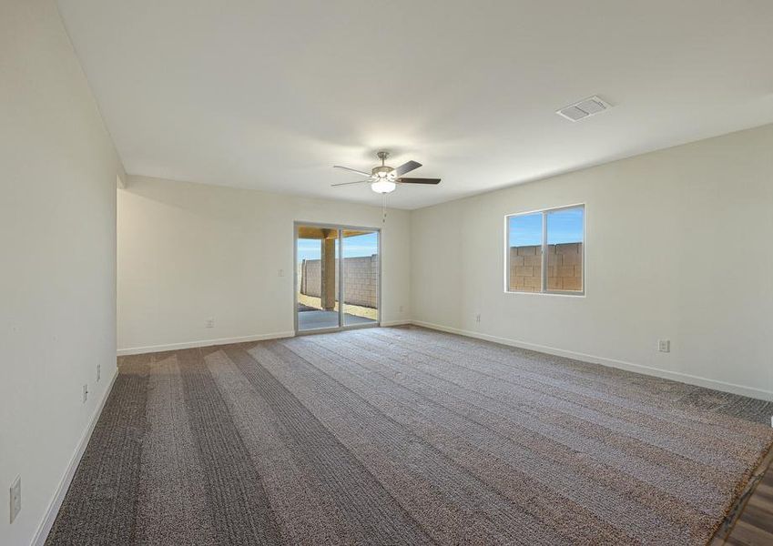 This family room opens to backyard patio.