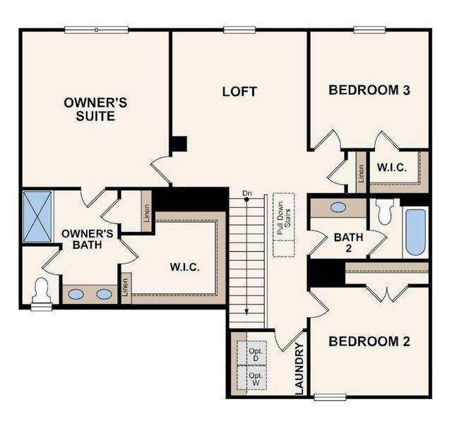 2D floor plan layout of this home in Parkview Estates, South Fulton, GA (Image 3).