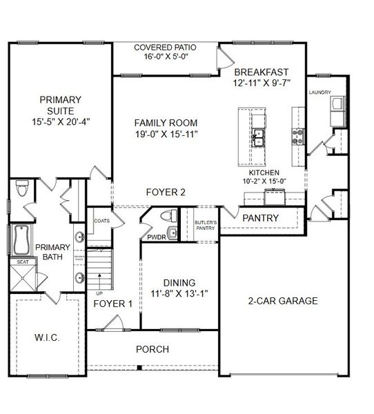2D floor plan layout for the The Congaree by Stanley Martin Homes in Parkers Summit, Greer, SC (Image 5). 2D floor plan layout for the The Congaree by Stanley Martin Homes in Parkers Summit, Greer, SC (Image 5).