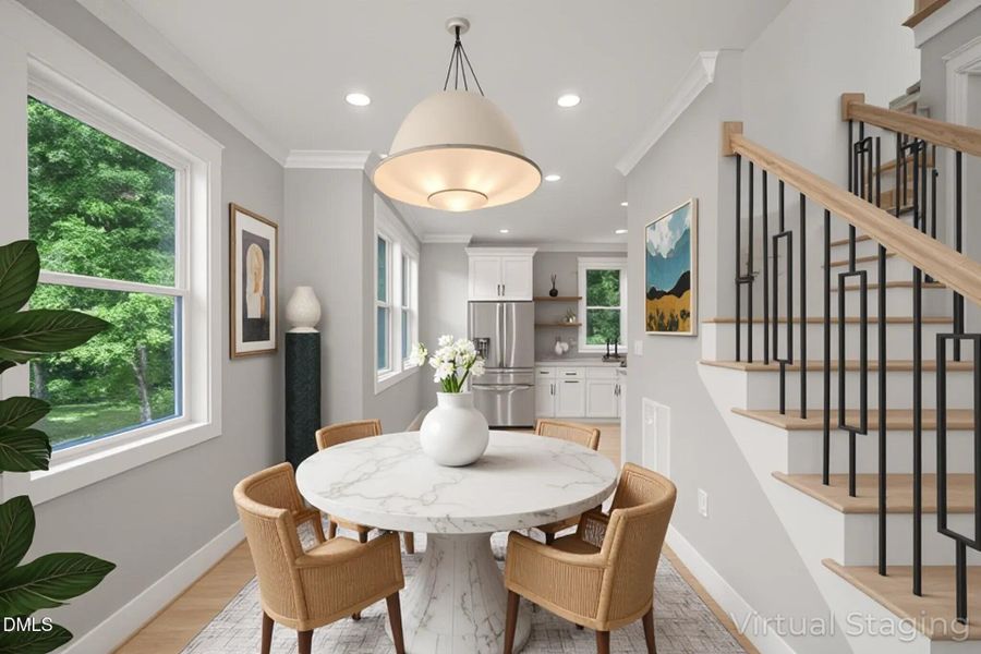 Dining room staged