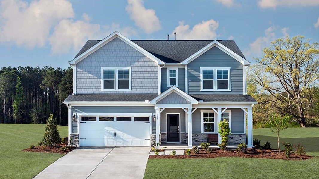 Representative exterior photo of a completed home built from the Andrews by Taylor Morrison in Radford Glen, Wake Forest, NC (Image 1).