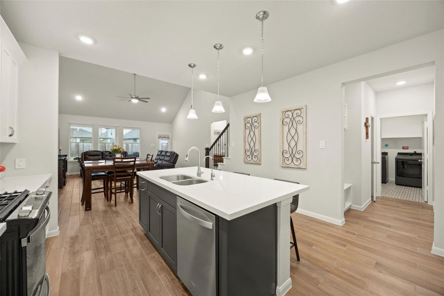 The open design keeps everyone connected whether cooking, dining, or entertaining. The open design keeps everyone connected whether cooking, dining, or entertaining.