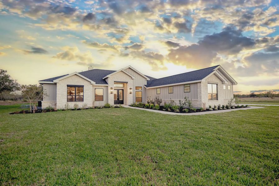 Representative exterior photo of a completed home built from the Dominion by Steve Klein Custom Builder in The Ranches at TerraVista, Victoria, TX (Image 14).