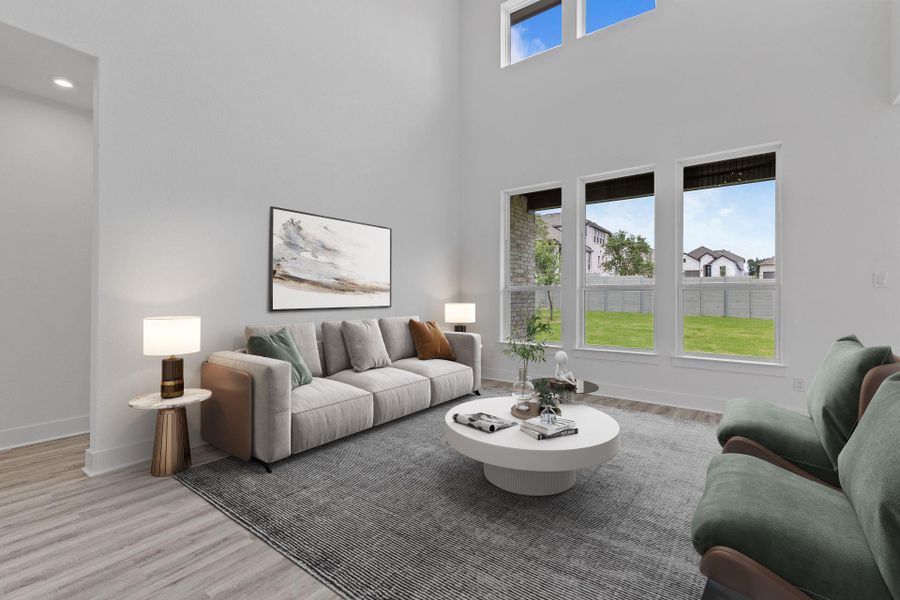 Open Concept Family Room - Virtually Staged