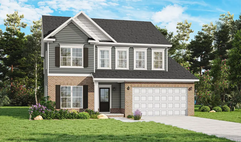 Representative exterior photo of a completed home built from the Badin by Caruso Homes in Blue Run, Raleigh, NC (Image 26). Representative exterior photo of a completed home built from the Badin by Caruso Homes in Blue Run, Raleigh, NC (Image 26).