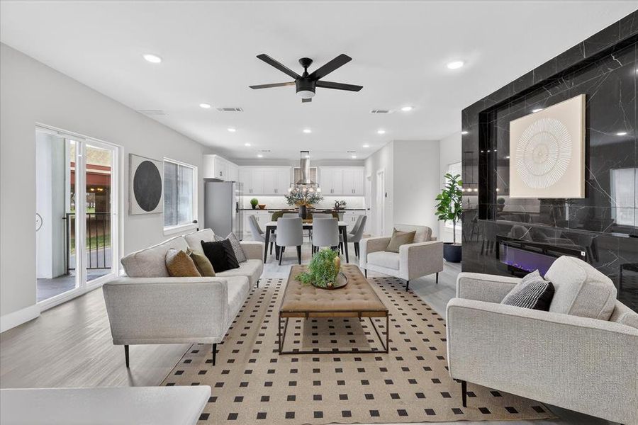 Furnished interior view inside a new home in , Dallas (Image 32).