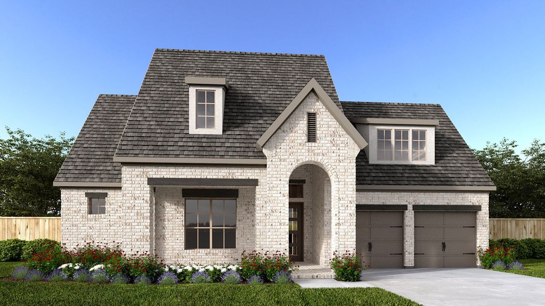 Representative exterior photo of a completed home built from the 519A by Britton Homes in Mustang Lakes, Celina, TX (Image 8). Representative exterior photo of a completed home built from the 519A by Britton Homes in Mustang Lakes, Celina, TX (Image 8).