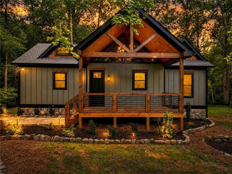 Exterior details and patio area of a home in , Ellijay (Image 24).