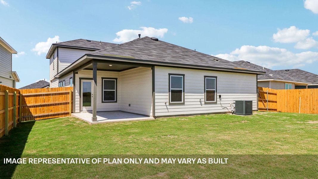 Exterior details and patio area of a home in Monarch Ranch, Manor (Image 18).