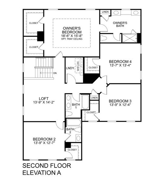 2D floor plan layout for the Seneca by Ryan Homes in Brookshire Estates, Sanford, NC (Image 2). 2D floor plan layout for the Seneca by Ryan Homes in Brookshire Estates, Sanford, NC (Image 2).