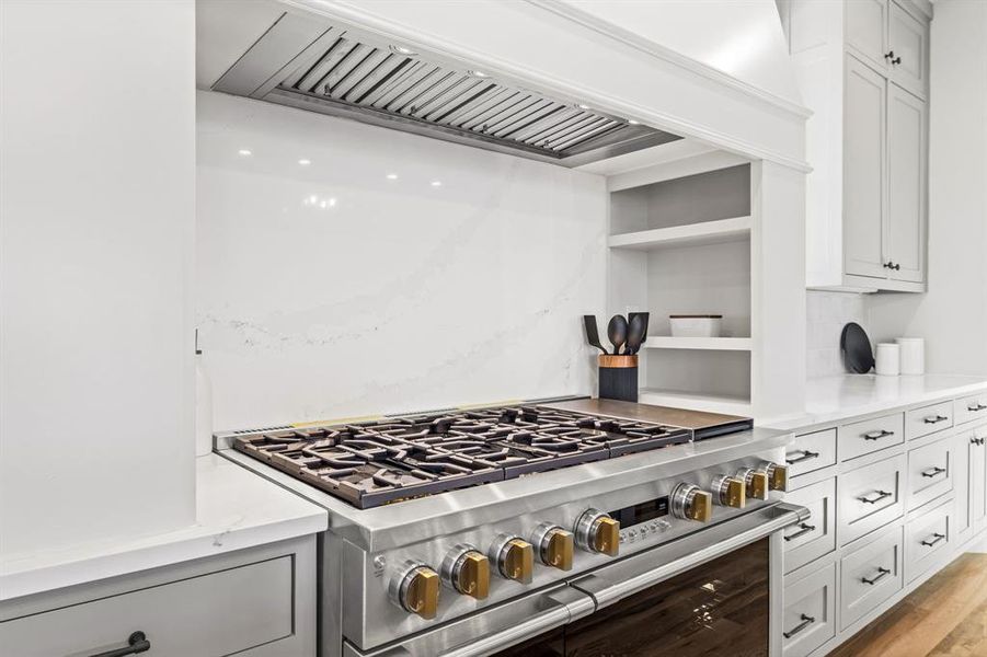 48" GE Monogram Range and Custom Spice Storage