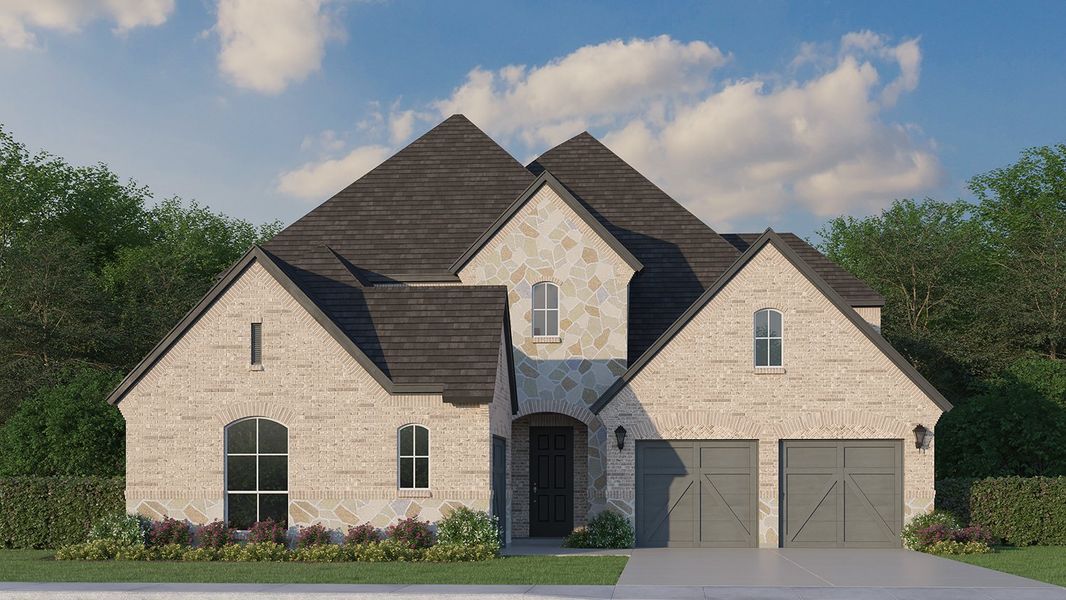 Plan 1648 Elevation A w/ Stone Plan 1648 Elevation A w/ Stone
