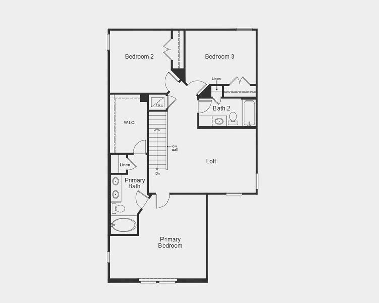 2D floor plan layout for the Plan 1908 by KB Home in Knox Ridge, Converse, TX (Image 3). 2D floor plan layout for the Plan 1908 by KB Home in Knox Ridge, Converse, TX (Image 3).