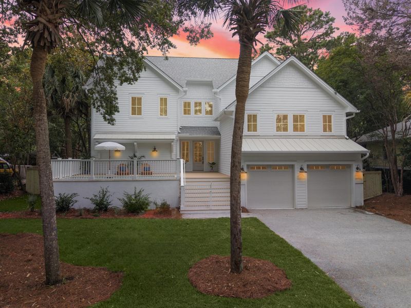 Front exterior of a new home in , Isle Of Palms, SC, highlighting curb appeal (Image 26). Front exterior of a new home in , Isle Of Palms, SC, highlighting curb appeal (Image 26).