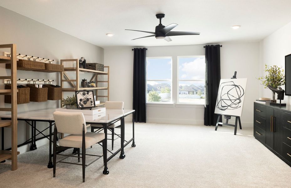 Furnished interior view inside a new home in 6 Creeks, Kyle (Image 7).