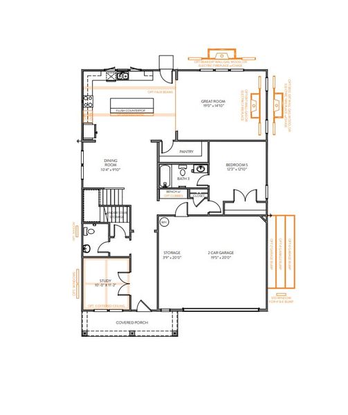 2D floor plan layout for the Calgary by True Homes in Whispering Hills, Locust, NC (Image 5). 2D floor plan layout for the Calgary by True Homes in Whispering Hills, Locust, NC (Image 5).