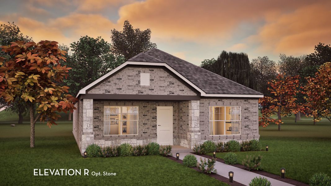 Representative exterior photo of a completed home built from the Onyx by CastleRock Communities in Infinity Square, Kyle, TX (Image 17).