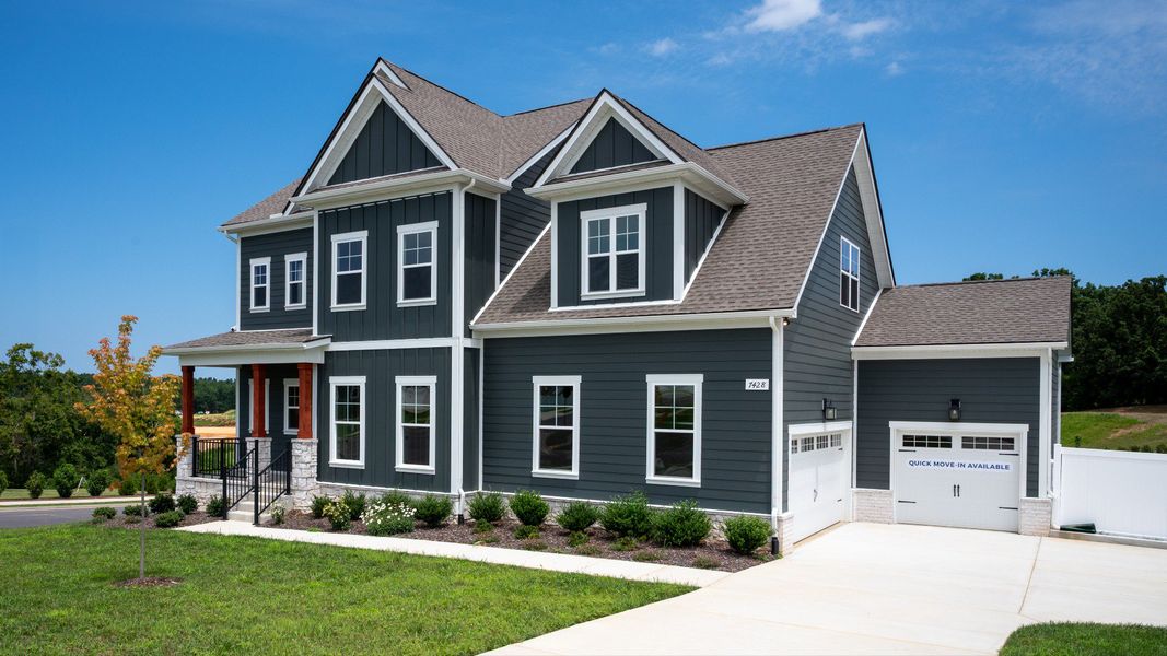 Stunning exterior on corner lot, with side entry 3-car garage at Richvale Estates in Fairview, TN. Stunning exterior on corner lot, with side entry 3-car garage at Richvale Estates in Fairview, TN.