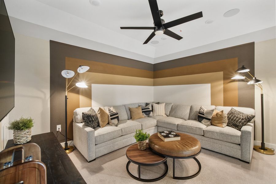 Furnished interior view inside a new home in Anthem 50', Kyle (Image 38). Furnished interior view inside a new home in Anthem 50', Kyle (Image 38).