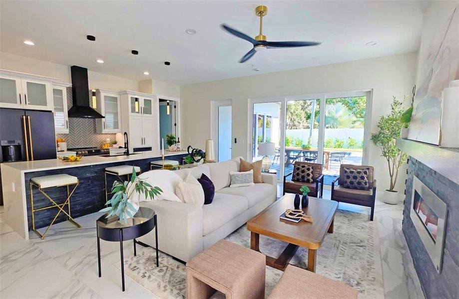 Furnished interior view inside a new home in , Sarasota (Image 63).